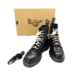 【中古】 DR.MARTENS ドクターマーチン 1460 WS ブラック 黒 ホワイトステッチ 8ホールブーツ ホールハイカットブーツ 約25cm UK6 メンズ レディース カジュアル ロックスタイル A2600670 【無料ギフトラッピング承ります】