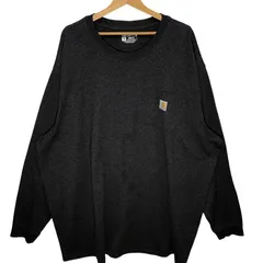 Carhartt/カーハート LOUSEFIT ポケットロンT 長袖 ロンT ワンポイント刺繡 オーバーサイズ ビッグシルエット GUATEMALA製 4XLサイズ グレー