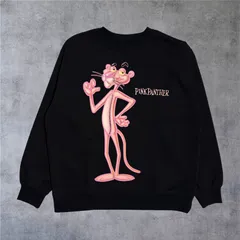 The Pink Panther ピンクパンサー ブラック スウェット ムービー アニメ BB059