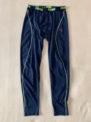 メンズ PUMA プーマ 機能性 レギンス ネイビー S ランニング ジム ヨガ レイヤード用