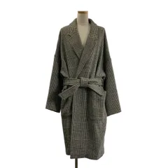 ALLSAINTS / オールセインツ | LARA CHECK COAT ウール チェック ベルテッドコート | M | グレー | レディース