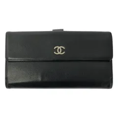 CHANEL / シャネル | キャビアスキン セブルガ ココマーク レザー ウォレット 財布 | ブラック | レディース