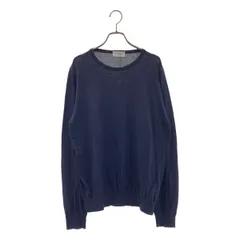 JOHN SMEDLEY / ジョンスメドレー | コットン クルーネック ニット | L | ネイビー | メンズ