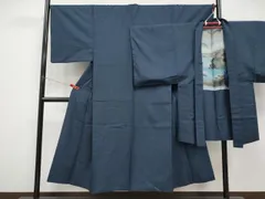 平和屋着物●極上　男性　紬　アンサンブル　亀甲柄　羽織紐付き　逸品　CYAA4529s6