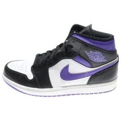 NIKE (ナイキ) AIR JORDAN 1 MID エアジョーダン1 ミッドカットスニーカー ブラック/パープル US9/27cm 554724-095