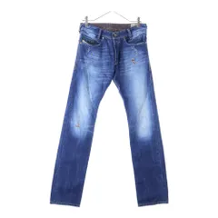 DIESEL (ディーゼル) IAKOP ダメージ加工 ボタンフライ デニム スキニーパンツ インディゴ 00161