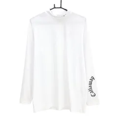 【新品】キャロウェイ 長袖ハイネックシャツ 白 袖ロゴ黒 吸汗速乾 UPF50 メンズ 3L ゴルフウェア 2024年モデル 大きいサイズ Callaway