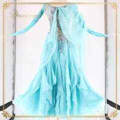 社交ダンス 衣装 クリスアン chrisanne スタンダードドレス ワンピース ドレス スタンダード 水色 フロー路 レース デモ 競技 ダンス パーティ 発表会 イングランド製 青 綺麗 ブルー系 清涼感 コンペティション スタイリッシュ