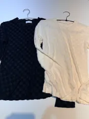 スローガーメント CHECKパータン 長袖 Tシャツ ブラック