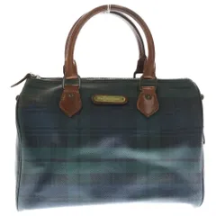 POLO RALPH LAUREN (ポロラルフローレン) BOSTON BAG フロントロゴプレート チェック柄 ショート ボストンバック グリーン