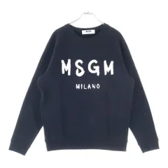 MSGM (エムエスジーエム) LOGO SWEAT フロントロゴプリント 長袖クルーネックスウェットトレーナー ブラック 2740MM104