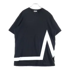 MONCLER (モンクレール) 21SS 両面プリントデザイン アームロゴ クルーネック カットソー 半袖Tシャツ ブラック H20918C00001