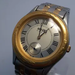 KENZO ケンゾー ヴィンテージ KN-2502 クォーツ スモセコ シルバー文字盤 KENZO アナログ 腕時計【不動】N12163 S