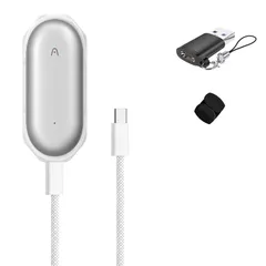 新品 For PLAUD NotePin AI/NotePin S ボイスレコーダー 充電器 2 in 1 USB-CとUSB-A 充電ケーブル Type-Cケーブル ナイロン編みコード ケーブルクリップ 頑丈 YANMONGI 低発熱 軽量 小型 持ち運び便