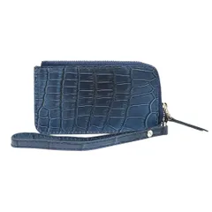 【オリジナル】 クロコダイル カードケース ネイビー/シルバー金具【新品】(JD-KO-8415-2)