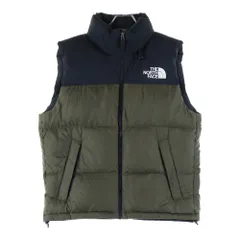 THE NORTH FACE (ザノースフェイス) NUPTSE VEST ロゴエンブロイダリー ヌプシダウンベスト カーキ/ブラック ND92338