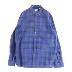 BURBERRY (バーバリー) ボタンダウン チェック 長袖 シャツ ブルー 8048121
