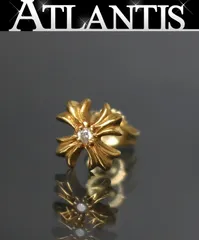 CHROME HEARTS 銀座店 クロムハーツ 22K No2 CHプラス スタッド ピアス アフターダイヤ ピアス メンズ ゴールド 102010