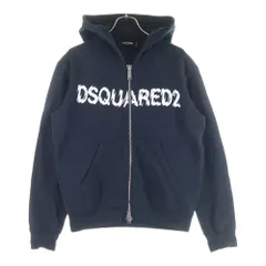 DSQUARED2 (ディースクエアード) 20AW SWEAT JACKET フロントロゴデザイン フーデッド ジップアップ スウェット パーカー ブラック S71HG0099