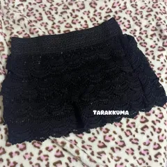 ヴィンテージ ブラック レース キュロット スカート