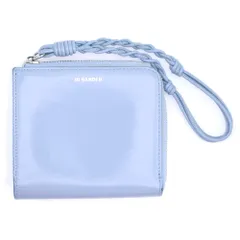 JIL SANDER (ジルサンダー) フロントロゴデザイン 編み込みストラップ付 ジップウォレット 財布 ブルーのサムネイル