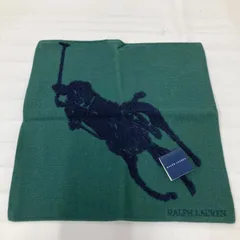 7079　RALPH LAUREN　ラルフローレン　ハンカチ　タグ付き　グリーン　ダークグリーン　ネイビー　メンズ　レディース　ユニセックス　タオルハンカチ　日本製　川辺　シンプル　きれいめ