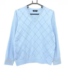 【超美品】タイトリスト セーター ライトブルー 前身頃透かし編み Vネック ニット レディース LL ゴルフウェア TITLEIST