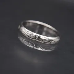 L640 ヴィンテージ SILVER刻印 リング 彫刻 デザイン シルバー 指輪 9号