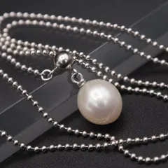 L861 淡水真珠 パール STERLING SILVER925刻印 ネックレス デザイン シルバー 6月誕生石 アジャスター付き