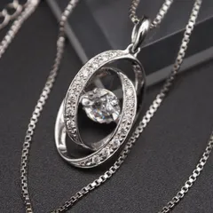 L674 Crossfor クロスフォー CF SILVER925刻印 ペンダント ネックレス ダイヤモンド風 ダンシングストーン デザイン シルバー