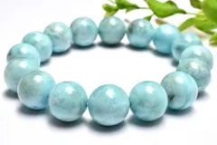 【１点物】瑞々しい艶感 ラリマー　13.5mm　ブレスレット パワーストーン 天然石 _MC4542