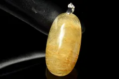 【１点物】シルバー925◇たっぷり針内包 ゴールドルチルクォーツ　33x17mm　オーバル ペンダントトップ パワーストーン 天然石 _PC9170