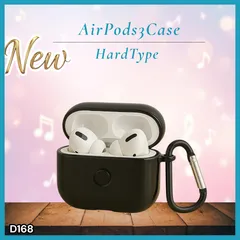 AirPods 第3世代 ハードタイプ ケース 衝撃吸収 光沢ブラック 光沢黒 BK (D168)
