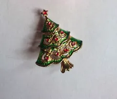 GOLD CHRISTMAS TREE BROOCH (BR-43)
