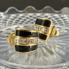 Christian Dior　ディオール　イヤリング　ラインストーン　ゴールド　76