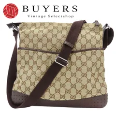 【中古】 グッチ ショルダーバッグ 145857 パンチング GGキャンバス レザー ベージュ ダークブラウン 斜め掛け カジュアル 普段使い オシャレ レディース 女性 GUCCI