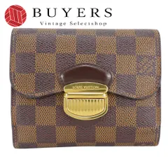 【中古】 ルイ・ヴィトン 三つ折り財布 ポルトフォイユジョイ N60034 ダミエ エベヌ ブラウン 定番 普段使い 小物 レディース 女性 LOUIS VUITTON