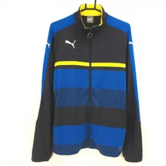 プーマ ジャケット ネイビー×ブルー 一部メッシュ ロゴ刺しゅう 薄手 メンズ XL ゴルフウェア PUMA