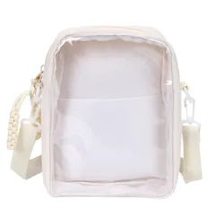 白 紫 黒 ピンク 20cm 透明 ミニ クリア ショルダー 痛バ シンプル 推し活バッグ おしゃれ ぬいぐるみ持ち運び かわいい 推しぬいポーチ 人気 [ハルジオ]