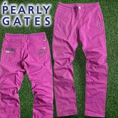 PEARLY GATES パーリーゲイツ ゴルフ 接触冷感 +PLUSCOOL 織り柄 ストレッチ ロングパンツ ゴルフウェア 053-2231701 定価2.5万 ラズベリー 5 ▲028▼50722w07