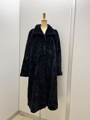 着丈約90cm✨ シェアードミンク グルービング 総柄 ロングコート