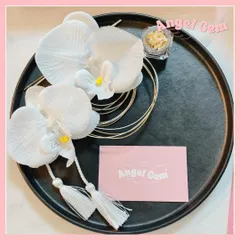 ホワイト 胡蝶蘭髪飾り 成人式 結婚式 卒業式 アーティシャルフラワー 前撮り ブリザードフラワー 260203