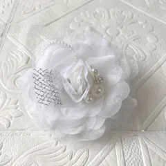 066 ハンドメイド コサージュ パール ビーズ　卒業式　卒園式　入学式　入園式 レース　ネイビー　紺色　結婚式　パーティー　イベント　セレモニー　レース　パールコサージュ　髪飾り　2way