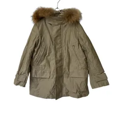 【美品】zucca ズッカ フードファー付モッズコート ミリタリージャケット ベージュ サイズS【ZK76】