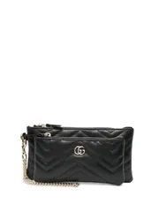 GUCCI GGマーモント レザー ミニバッグ 送料無料