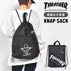 ナップサック スラッシャー THRASHER マークゴンザレス ジムバッグ スポーツ ブランド メンズ レディース 大人 子供 男の子 女の子 中学生 高校生 小学生 おしゃれ ポケット 反射材 付き ジムサックのサムネイル