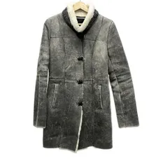 ダブルスタンダードクロージング コート サイズF レディース美品  - グレー×黒×アイボリー 長袖/ムートン/ニット/冬