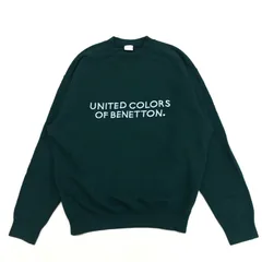 UNITED COLORS OF BENETTON. ユナイテッドカラーズオブベネトン ロゴ刺繍 ビッグシルエット スウェット トレーナー S 緑 グリーン オーバーサイズ スペイン製 メンズ
