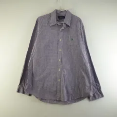 ラルフローレン メンズXL パープル ギンガム CHECK シャツ L4051