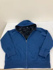 送料無料★UNIQLO ユニクロ★裏起毛　スウェットパーカー　防寒　ジップアップパーカー★メンズ　XLサイズ★ネイビー　#80204sjj38
